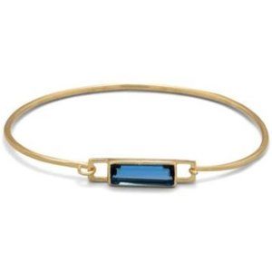 14 Karat Gold Plated Blue Hydro Glass Bangle